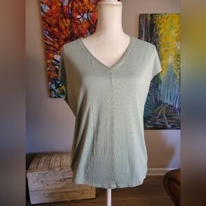 White House Black Market Sage V-Neck Tee